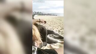 Sweet Amateur Blonde Performs A Titillating Blowjob At A Public Beach