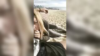 Sweet Amateur Blonde Performs A Titillating Blowjob At A Public Beach