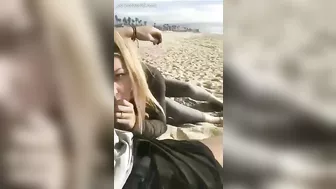 Sweet Amateur Blonde Performs A Titillating Blowjob At A Public Beach