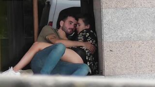 Voyeur a couple is caught having sex in public in broad daylight