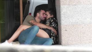 Voyeur a couple is caught having sex in public in broad daylight