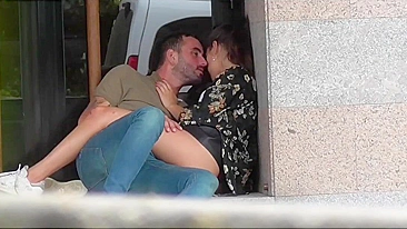 Voyeur a couple is caught having sex in public in broad daylight