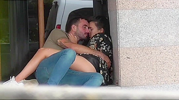 Voyeur a couple is caught having sex in public in broad daylight