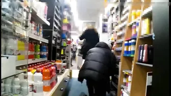 Exhibitionist wife flashing in stores