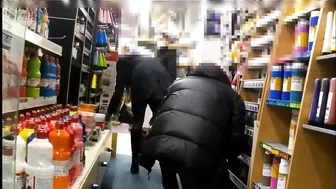 Exhibitionist wife flashing in stores