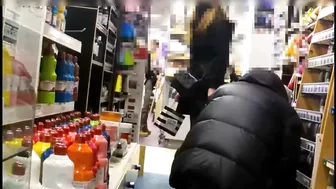 Exhibitionist wife flashing in stores