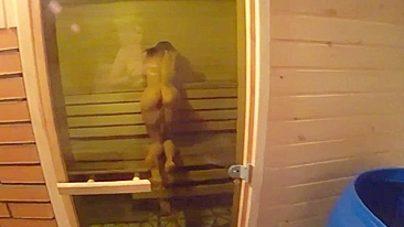 Wildly Admiring His Nude Girlfriend In The Steamy Sauna