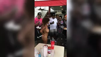 Shocking! Public Indecency By Nude Black Woman At Fast-Food Joint