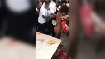 Shocking! Public Indecency By Nude Black Woman At Fast-Food Joint