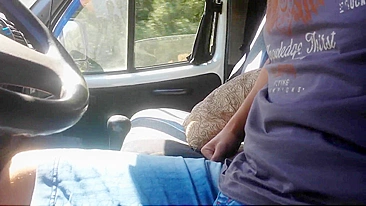 Mature hooker caught on hidden camera performing oral sex in the car to client