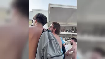 Horny girlfriend with no panties flashing pussy at the terrace