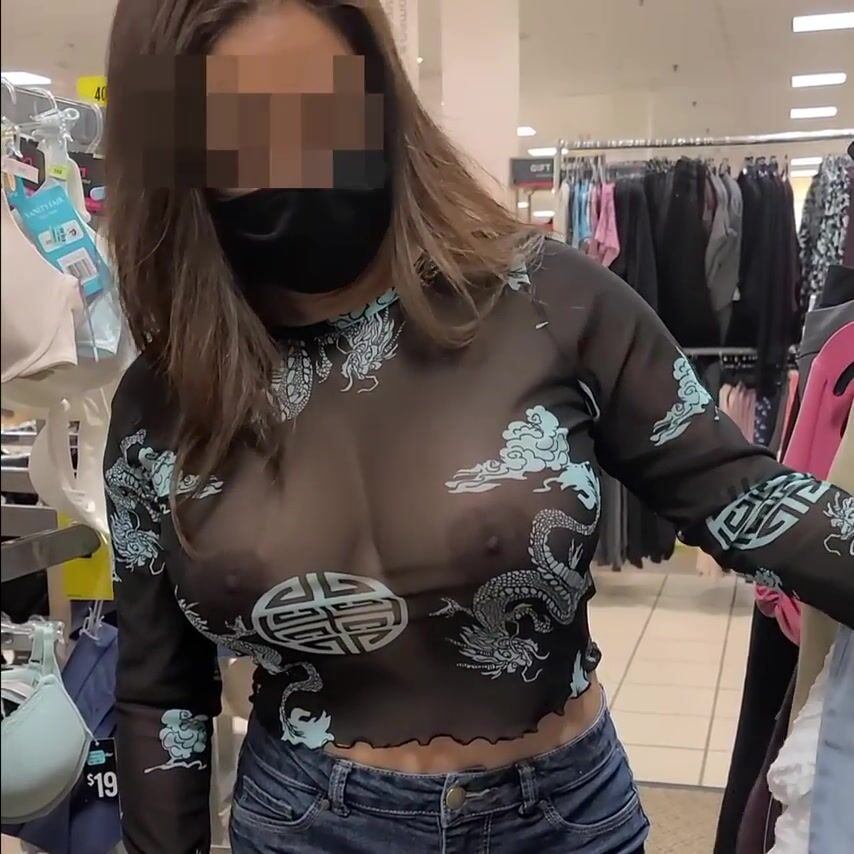 Big Nipple Through Blouse Babe - Superb wife with big tits wearing see through blouse in store revealing her  nipples | AREA51.PORN