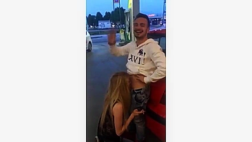 'Dude' Receiving 'Free Blowjob' At 'Public Gas Station'