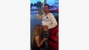 'Dude' Receiving 'Free Blowjob' At 'Public Gas Station'