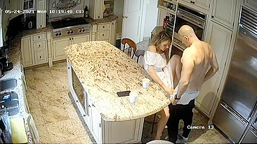 Slut girlfriend caught fucking with the neighbor on hidden camera installed