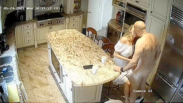 Slut girlfriend caught fucking with the neighbor on hidden camera installed