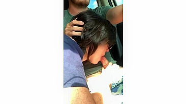 Hot Car Blowjob With Tasty Cum In Her Eager Mouth, Ending Fabulously