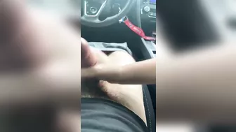 Wife risky blowjob in the car