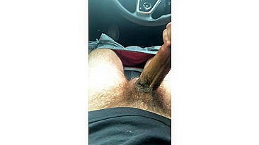 Wife risky blowjob in the car