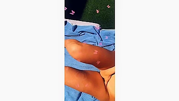 Husband Captures Wife's Completely Naked Sunbathing Outdoor Activity