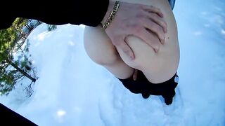 Passionate Outdoor Sex In The Snow, So Hot And Steamy