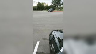 Sneaky Girlfriend Performs Daring Fellatio In Public Parking Lot