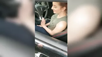 Sneaky Girlfriend Performs Daring Fellatio In Public Parking Lot