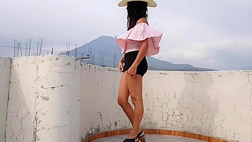 Sexy, Nude Woman Publicly Exposing Herself On A Roof Top!