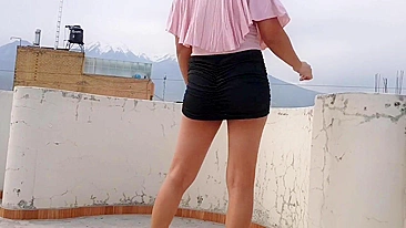 Sexy, Nude Woman Publicly Exposing Herself On A Roof Top!