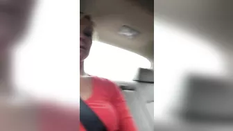 Hot Blonde Milf's Shaved Nude Pussy In The Car