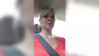 Hot Blonde Milf's Shaved Nude Pussy In The Car
