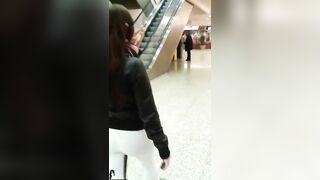 Romanian girl sucks cock of boyfriend in the toilet room at Mall