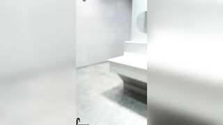 Romanian girl sucks cock of boyfriend in the toilet room at Mall