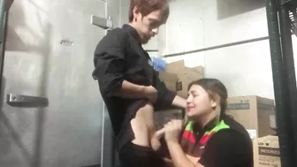 Horny Chubby Big Girl Colleague Getting Creampied By Her Slender Desk Buddy