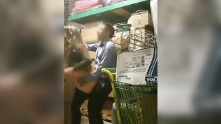 ﻿Hidden camera filmed manager fucking female employee in warehouse