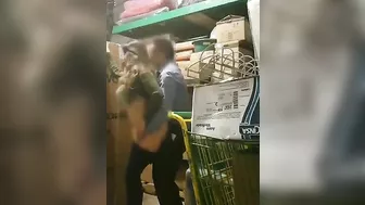Hidden camera filmed manager fucking female employee in warehouse