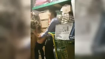 Hidden camera filmed manager fucking female employee in warehouse