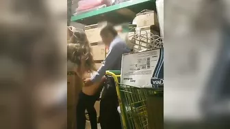Hidden camera filmed manager fucking female employee in warehouse