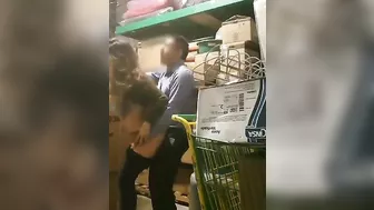 Hidden camera filmed manager fucking female employee in warehouse