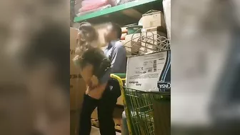Hidden camera filmed manager fucking female employee in warehouse
