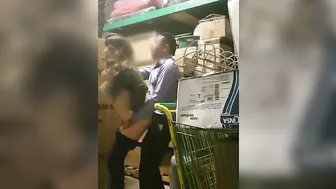 Hidden camera filmed manager fucking female employee in warehouse