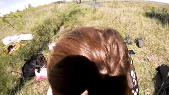 Pretty Girlfriend Having Sex Outdoor In The Lush Green Grass