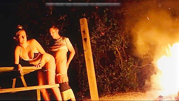 Young, Amateur, Couple, Fucking, Outdoor, By, The, Bonfire