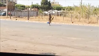 Hookers caught naked on the street secretly filmed on hidden camera in car