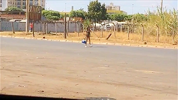 Hookers caught naked on the street secretly filmed on hidden camera in car