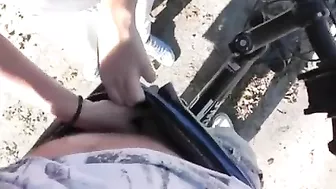 Outdoor handjob and blowjob with a friend - real public exposure and fucking in public video.