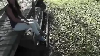 Outdoor handjob and blowjob with a friend - real public exposure and fucking in public video.