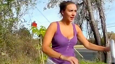 Outdoor handjob and blowjob with a friend - real public exposure and fucking in public video.