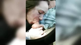 Older man gets a quick blowjob in car from young girl hooker