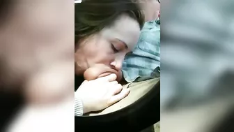 Older man gets a quick blowjob in car from young girl hooker